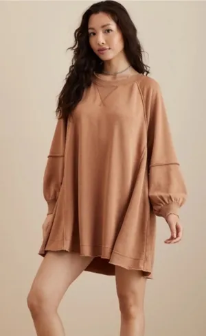 American Eagle Relaxed Cotton Lone Sleeve Dress thumbnail 1