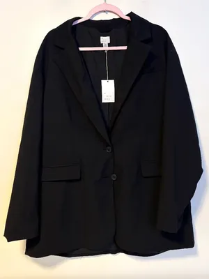 a new day Business Two Button Blazer Jacket Black Womens Size XXL NWT thumbnail 1