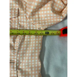 Chico's Peach‎ and white checked denim jacket size 3 thumbnail 6