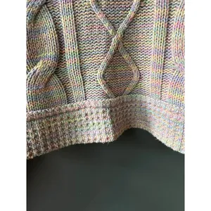 Urban Outfitters Multicolor Cable Knit Cropped Sweater thumbnail 6