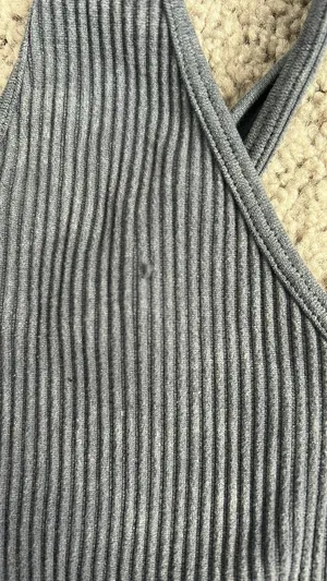 Boutiques is wash cropped ribbed tank Gray thumbnail 3