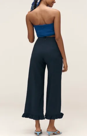 Anthropologie Maeve The Colette Ruffle-Hem Crop Wide-Leg Pants, Size 31 thumbnail 5