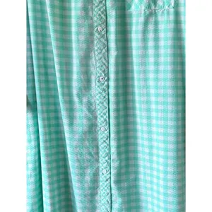 Vintage Mint Green Gingham Nightgown Button Front Midi Sleep Dress thumbnail 12