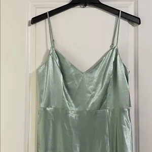 NWT Birdy Grey Jay Shiny Satin Dress In Sage Size XL thumbnail 8