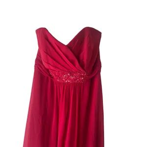 David's Bridal Red Floral Sleeveless Tiered‎ Beaded Dress thumbnail 2