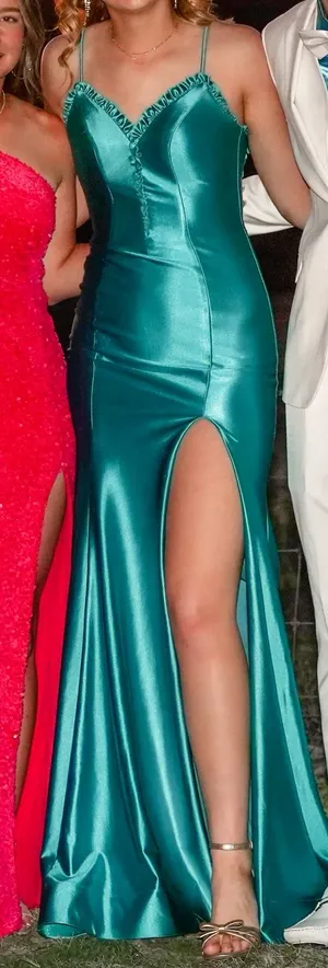 Sherri Hill Teal Dress 56191 Size 4 thumbnail 1