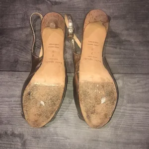 Kate spade light gold open toed heels thumbnail 6