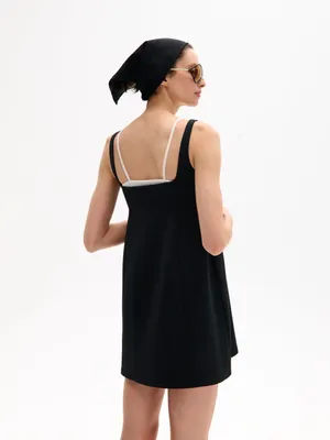 The Park Andy Mini Dress Square Neck Noir Dark Navy Small thumbnail 8