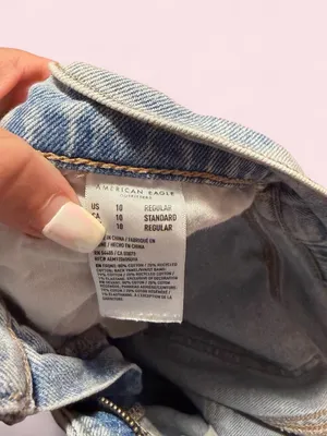 American Eagle Outfitters Light Blue Distressed Wide Leg stove pipe Jeans thumbnail 4