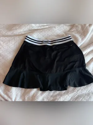 Slazenger Black Skater Tennis Skirt with Striped Waistband thumbnail 2