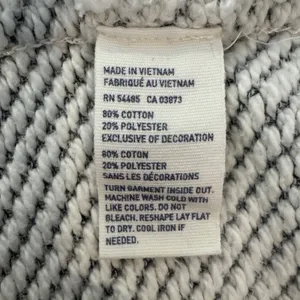 American Eagle Hoodie Women's XL Gray Textured Knit Cropped V Neck Casual thumbnail 7