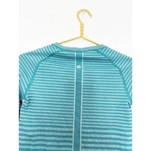 Lululemon Swiftly Tech Long Sleeve Crew Teal Blue Green Striped Running Top 4 thumbnail 11