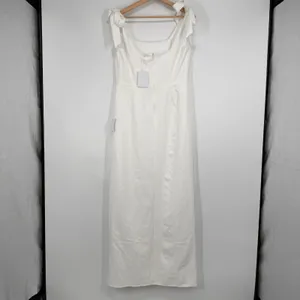 Lulus White Tie-Strap Column Maxi Dress Size L Your Sweetie Bridal Wedding thumbnail 9