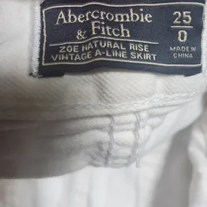 Abercrombie white denim skirt Zoe natural rise vintage A line skirt thumbnail 2