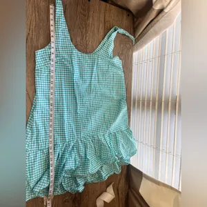 Amanda Uprichard‎ teal gingham sleeveless dress size large thumbnail 7