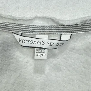 Victoria’s Secret White Blue Wide Neck Oversized Sweatshirt Women’s XS thumbnail 2