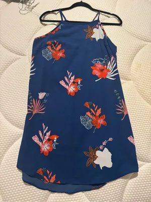 Women’s Navy Floral Tank Dress thumbnail 1
