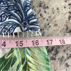 Farm Rio Blue Valeria Maxi Dress Women Large Multi Tropical Boho Tiered Lace thumbnail 11