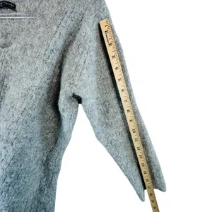 Peruvian Connection Alpaca Blend‎ Sweater Women's Small Gray V-Neck thumbnail 7