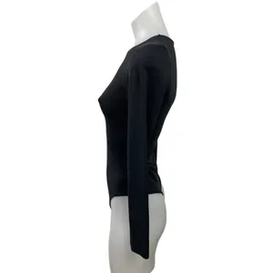 Aritzia Babaton Contour Black Long Sleeve Crew Neck Thong Bodysuit Top Size S thumbnail 2