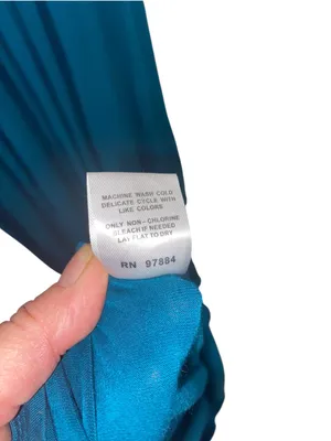 Vintage Y2K TART Teal V-Neck Pleated Maxi Dress Boho Fall wedding Guest thumbnail 7