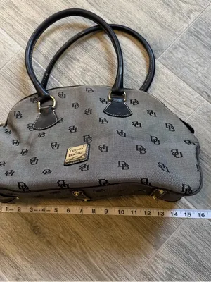 Dooney & Bourke Vintage Rare Zip Satchel Black & Gray thumbnail 4