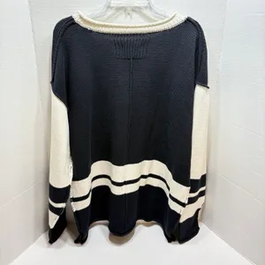We The Free Ella Colorblock Roll Neck Knit Sweater Black & Cream M NWT thumbnail 4