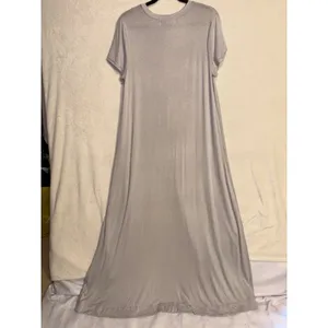Free People Beach Crossover Short Sleeve Tulip Slit Maxi Dress lilac purple L thumbnail 6