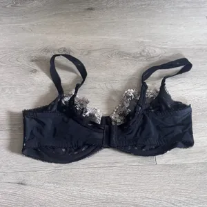 Paramour Black Polka Dot Floral Embroidered‎ Unlined Underwire Bra 40D 115702 thumbnail 3