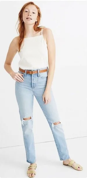 Madewell Classic Straight Full-Length Jeans in Hartsville Wash Size 25‎ thumbnail 1