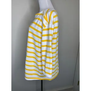 Nines by Hatch Yellow Boat Neck Stripe Top Sz Small thumbnail 3