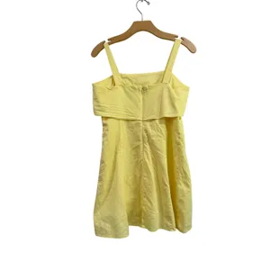 Banana Republic Yellow Linen‎ Blend Fit & Flare Mini Dress Size 6 thumbnail 3