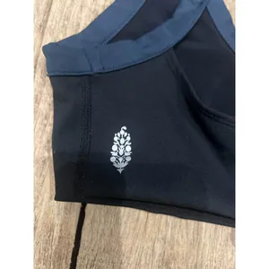 FP Movement V-Neck Open Back Sports Bra Black Teal Blue Size Small thumbnail 3