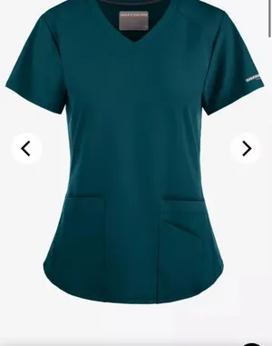 Skechers Women's V-Neck Scrub Top in Caribbean blue thumbnail 1