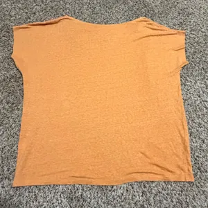 Eileen Fisher Womens Medium Orange Beaded Cowl Neck 100% Linen Boxy Top Blouse thumbnail 5