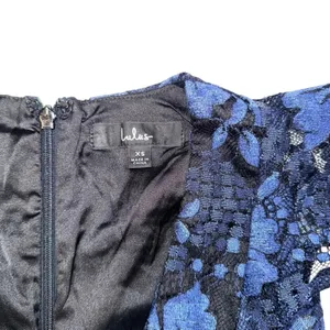 Lulu's Molinetto Black and Blue Floral Lace Tiered Sleeveless Maxi Dress XS thumbnail 5