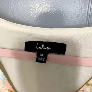 Lulus Spring Vibes White Floral Print Cutout Long Sleeve Peplum Top XL thumbnail 5