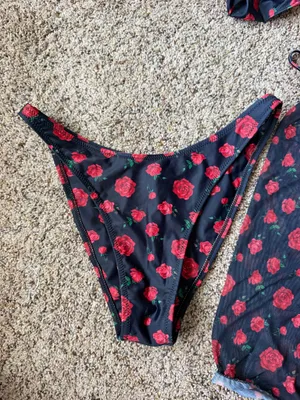 Rose bikini set with skirt Blue Size M thumbnail 2