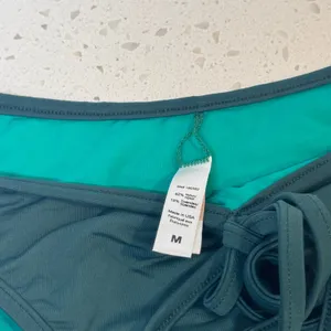 KYA‎ Swim Womens Dark Teal Tie Front Bikini Bottoms Size Medium M Made in USA thumbnail 4