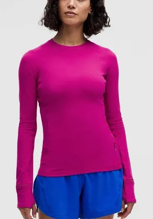 Lululemon Its Rulu Long Sleeve Shirt Size XL Pink Running Workout Fitness Gym thumbnail 1
