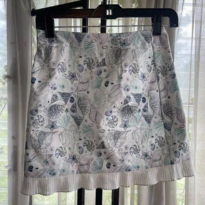 NWOT SHEIN Seashell Lilly Style Tennis Skirt White Blue Size Small US 4 thumbnail 1