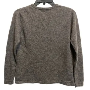 100% Cashmere Croft and Barrow‎ Women's Long Sleeve V-neck Sweater Pullover Gray thumbnail 3