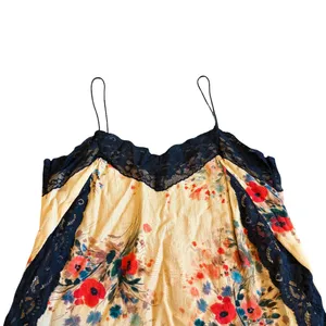 Zara Floral Print Slip Dress Lace Trim Spaghetti Strap Mini Size XS Women's thumbnail 3