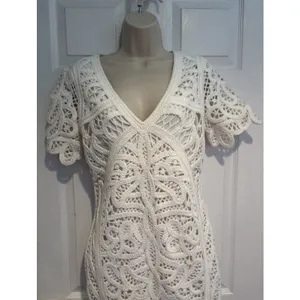 French Connection Mesi Macrame Dress‎ White Size 6 NWT 71HOM Bridal Crochet thumbnail 2