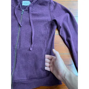 UGG Clara Hoodie Womens M Plum Purple Full Zip Fitted Stretch Sweatshirt thumbnail 8