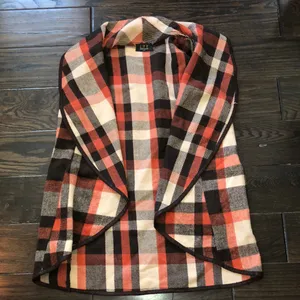 LTX open front knit vest plaid size medium Orange thumbnail 2