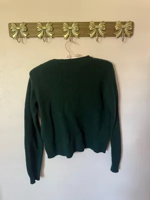 Brandy Melville Dark Green Ribbed Crewneck Sweater thumbnail 2