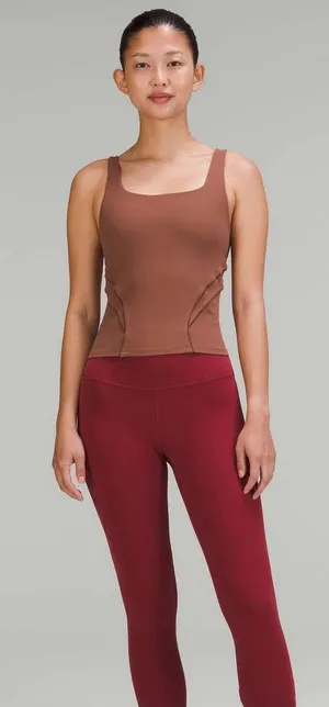 Lululemon Nulu and Mesh Back Shelf-Bra Yoga Tank Top 8 Brown thumbnail 1