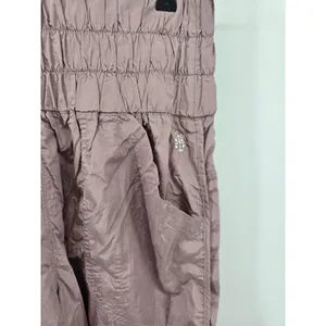 Free People Jogger Womens M‎ Way Home Mauve Smocked High Rise Nylon EUC thumbnail 2