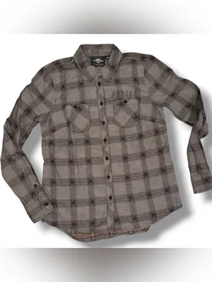 Harley Davidson Genuine Motorclothes Plaid Graphic Button Up Shirt Small thumbnail 7